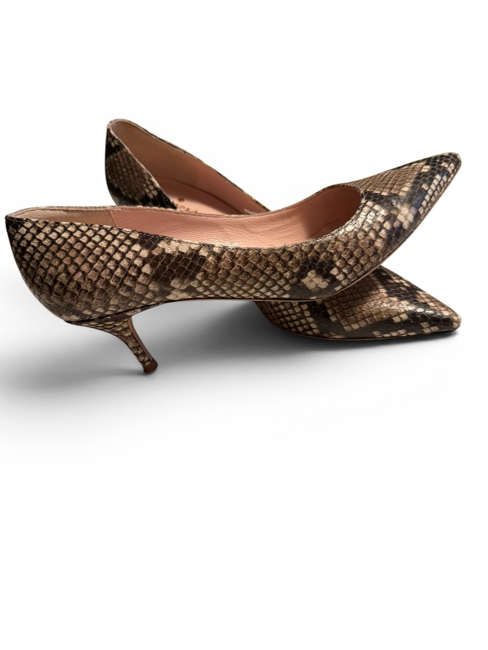 Kate Spade Melanie Python Snakeskin Kitten Heels Size 7 - Picture 4 of 13